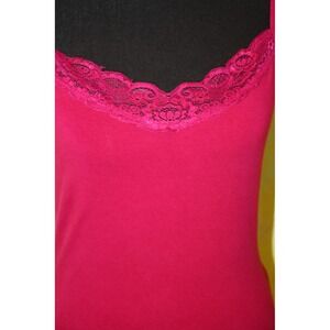 Y2K Sexy Stretch FUSCHIA Camisole Lace Tank Top Bella Swan Express Babydoll Cher